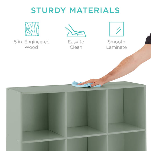 9-Cube Bookshelf Storage Display w/ 3 Removable Panels, Customizable Design