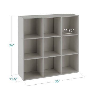 9-Cube Bookshelf Storage Display w/ 3 Removable Panels, Customizable Design
