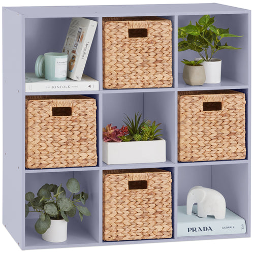 9-Cube Bookshelf Storage Display w/ 3 Removable Panels, Customizable Design
