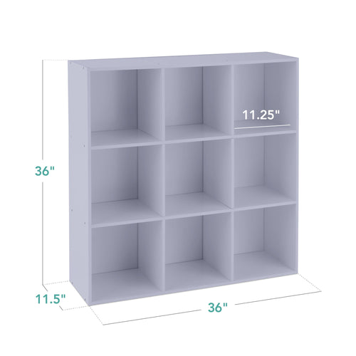 9-Cube Bookshelf Storage Display w/ 3 Removable Panels, Customizable Design