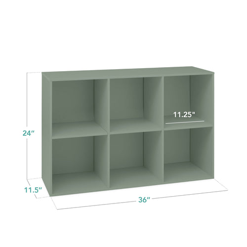 6-Cube Bookshelf, 11in Storage Display w/ Removable Panels, Customizable
