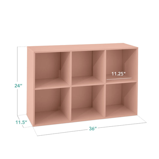 6-Cube Bookshelf, 11in Storage Display w/ Removable Panels, Customizable