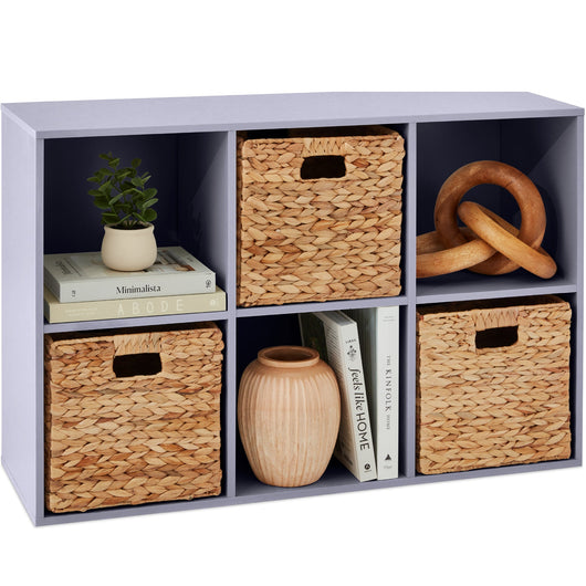 6-Cube Bookshelf, 11in Storage Display w/ Removable Panels, Customizable