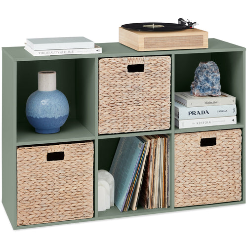 6-Cube Bookshelf, 13.5in Storage Display w/ Removable Panels, Customizable