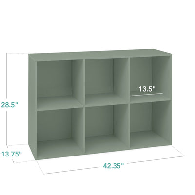 6-Cube Bookshelf, 13.5in Storage Display w/ Removable Panels, Customizable