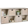 8-Cube Bookshelf, 11in Storage Display w/ Removable Panels, Customizable