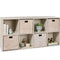 8-Cube Bookshelf, 11in Storage Display w/ Removable Panels, Customizable