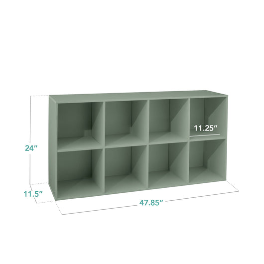 8-Cube Bookshelf, 11in Storage Display w/ Removable Panels, Customizable
