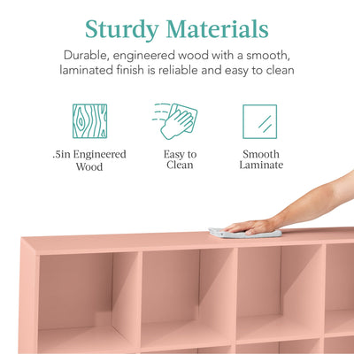 8-Cube Bookshelf, 11in Storage Display w/ Removable Panels, Customizable