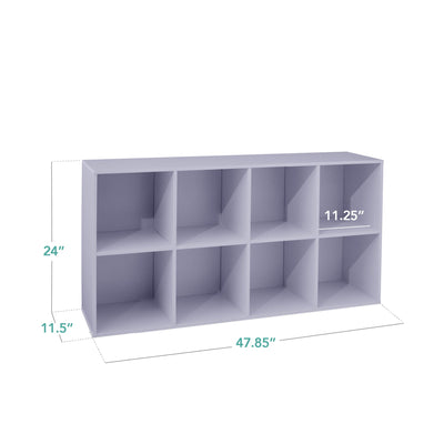 8-Cube Bookshelf, 11in Storage Display w/ Removable Panels, Customizable