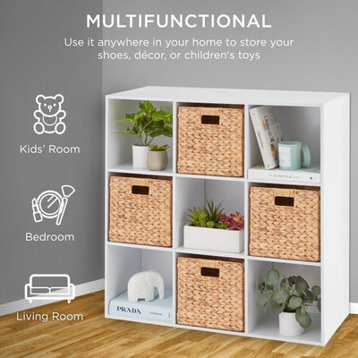 9-Cube Bookshelf, 13.5in Storage Display w/ Removable Panels, Customizable