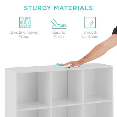 9-Cube Bookshelf, 13.5in Storage Display w/ Removable Panels, Customizable