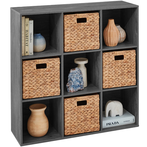 9-Cube Bookshelf, 13.5in Storage Display w/ Removable Panels, Customizable