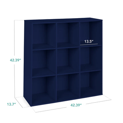 9-Cube Bookshelf, 13.5in Storage Display w/ Removable Panels, Customizable