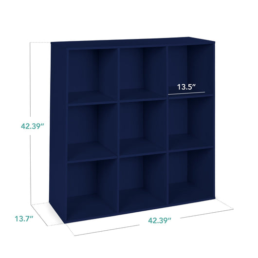 9-Cube Bookshelf, 13.5in Storage Display w/ Removable Panels, Customizable