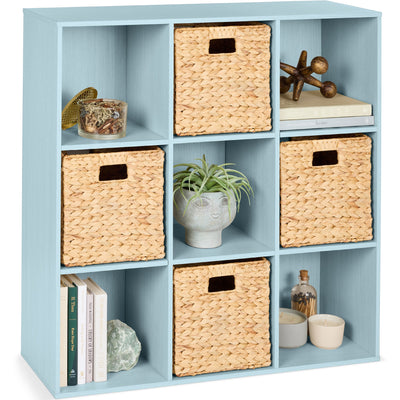 9-Cube Bookshelf, 13.5in Storage Display w/ Removable Panels, Customizable