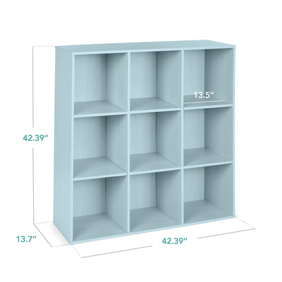 9-Cube Bookshelf, 13.5in Storage Display w/ Removable Panels, Customizable