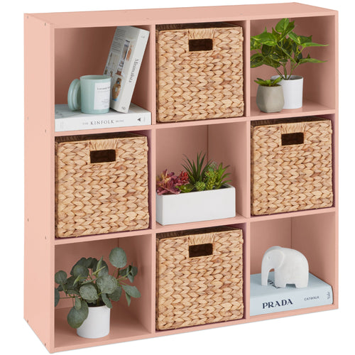 9-Cube Bookshelf, 13.5in Storage Display w/ Removable Panels, Customizable