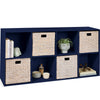 8-Cube Bookshelf, 13.5in Storage Display w/ Removable Panels, Customizable