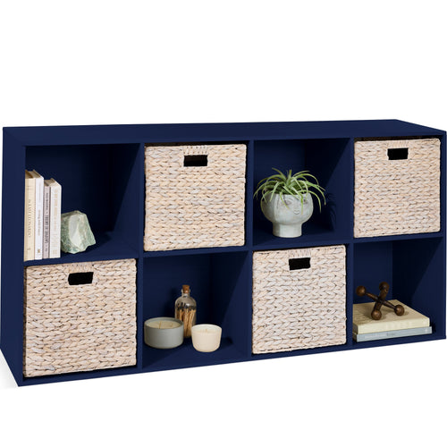 8-Cube Bookshelf, 13.5in Storage Display w/ Removable Panels, Customizable