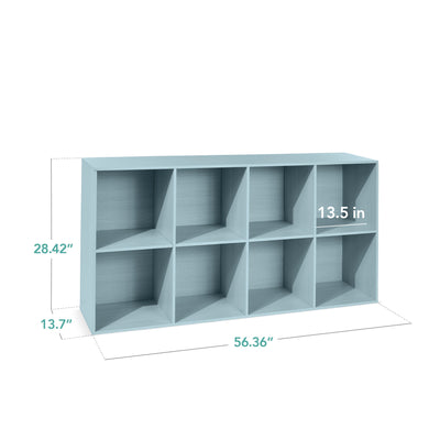 8-Cube Bookshelf, 13.5in Storage Display w/ Removable Panels, Customizable