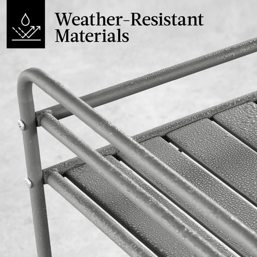 2-Tier Rolling Bar Cart Indoor/Outdoor w/ Shelves, Wine Rack, Locking Wheels