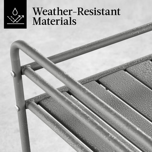 2-Tier Rolling Bar Cart Indoor/Outdoor w/ Shelves, Wine Rack, Locking Wheels