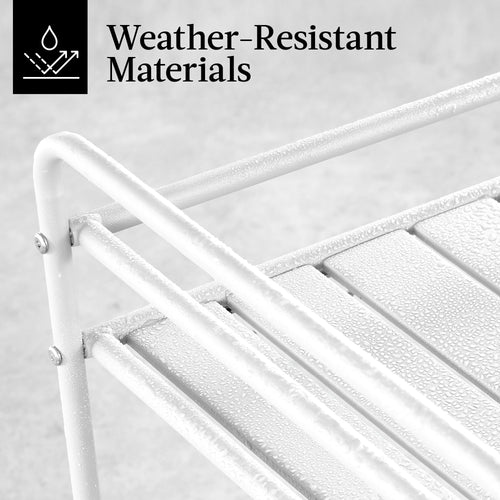 2-Tier Rolling Bar Cart Indoor/Outdoor w/ Shelves, Wine Rack, Locking Wheels