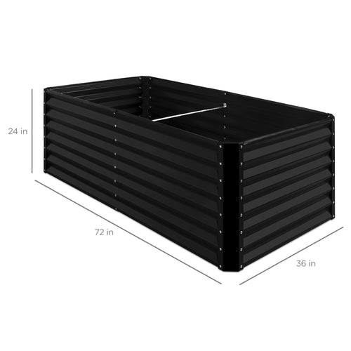 Outdoor Metal Raised Garden Bed for Vegetables, Flowers, Herbs - 6x3x2ft