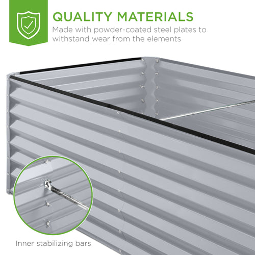 Outdoor Metal Raised Garden Bed for Vegetables, Flowers, Herbs - 6x3x2ft