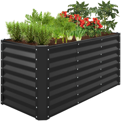 Outdoor Metal Raised Garden Bed for Vegetables, Flowers, Herbs - 4x2x2ft