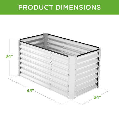 Outdoor Metal Raised Garden Bed for Vegetables, Flowers, Herbs - 4x2x2ft