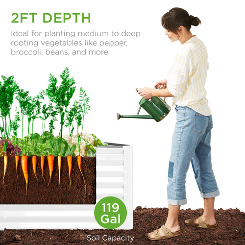Outdoor Metal Raised Garden Bed for Vegetables, Flowers, Herbs - 4x2x2ft