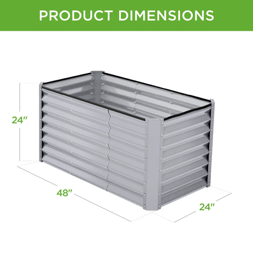 Outdoor Raised Metal Garden Bed for Vegetables, Flowers, Herbs - 4x2x2ft