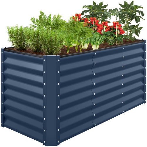 Outdoor Raised Metal Garden Bed for Vegetables, Flowers, Herbs - 4x2x2ft