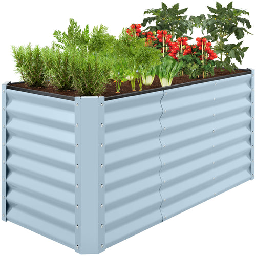 Outdoor Raised Metal Garden Bed for Vegetables, Flowers, Herbs - 4x2x2ft