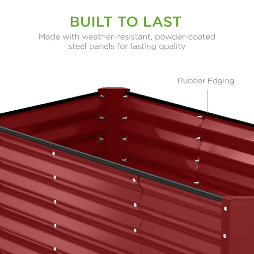 Outdoor Raised Metal Garden Bed for Vegetables, Flowers, Herbs - 4x2x2ft