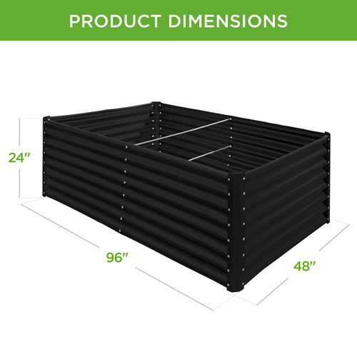 Outdoor Metal Raised Garden Bed for Vegetables, Flowers, Herbs - 8x4x2ft