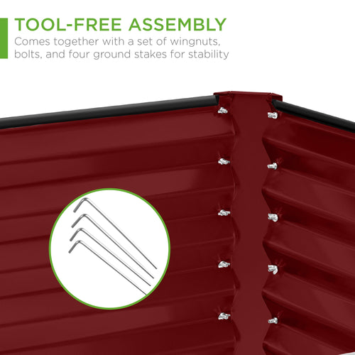 Outdoor Metal Raised Garden Bed for Vegetables, Flowers, Herbs - 8x4x2ft