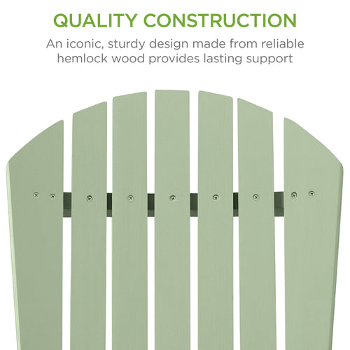 Folding Wooden Adirondack Chair, Accent Furniture w/ Natural Woodgrain