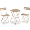 3-Piece Small Folding Patio Bistro Set w/ 2 Chairs