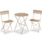 3-Piece Small Folding Patio Bistro Set w/ 2 Chairs