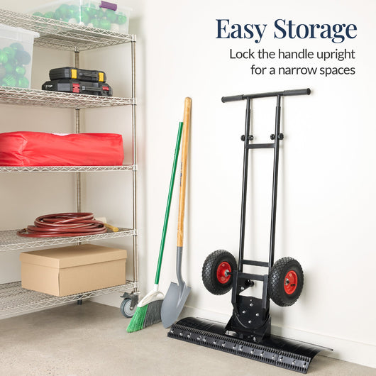 2-Wheel Snow Pusher w/ Adjustable Handle, Reflective Tape - 36in