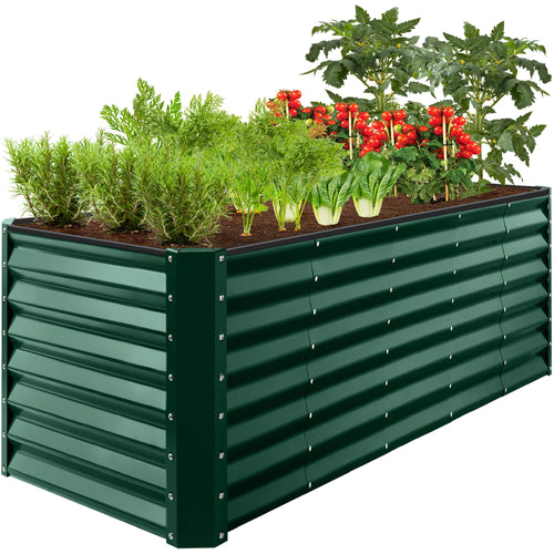Outdoor Metal Raised Garden Bed for Vegetables, Flowers, Herbs - 8x2x2ft