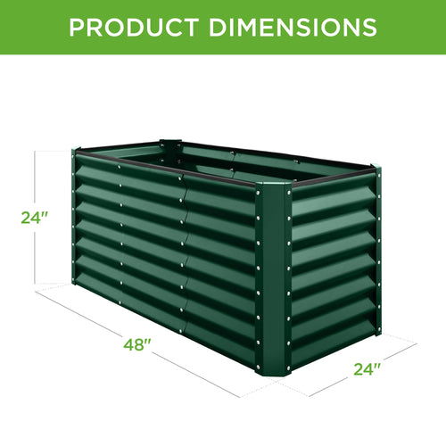 Outdoor Raised Metal Garden Bed for Vegetables, Flowers, Herbs - 4x2x2ft