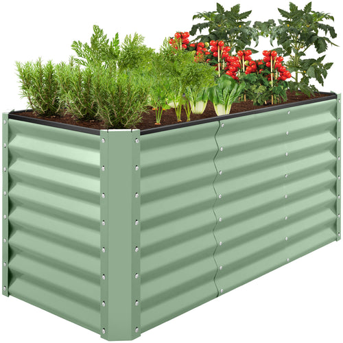 Outdoor Raised Metal Garden Bed for Vegetables, Flowers, Herbs - 4x2x2ft