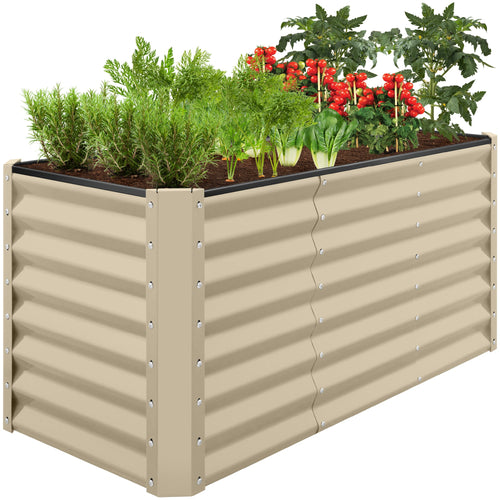Outdoor Raised Metal Garden Bed for Vegetables, Flowers, Herbs - 4x2x2ft