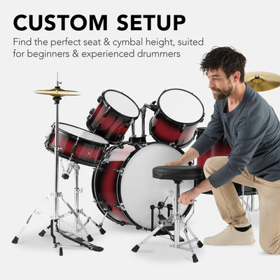 5-Piece Full Size Drum Set For Adults