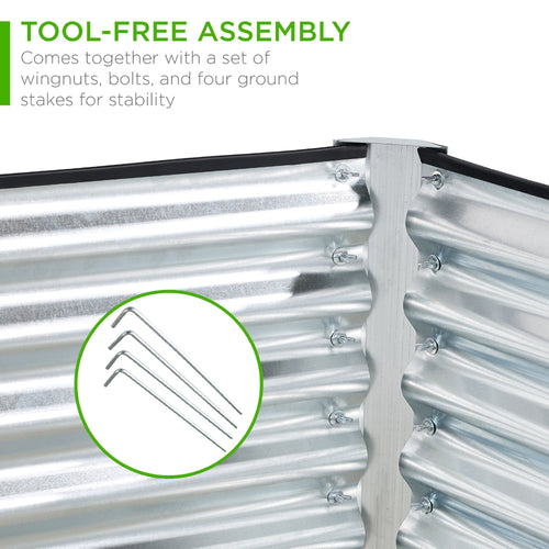 Outdoor Metal Raised Garden Bed for Vegetables, Flowers, Herbs - 6x3x2ft