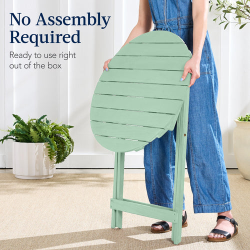 3-Piece Acacia Wood Bistro Set w/ Folding Table, 2 Chairs